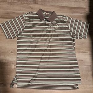 Peter Millar Pinehurst 1895 Golf Polo Shirt Mens XL Green Striped Putter Boy
